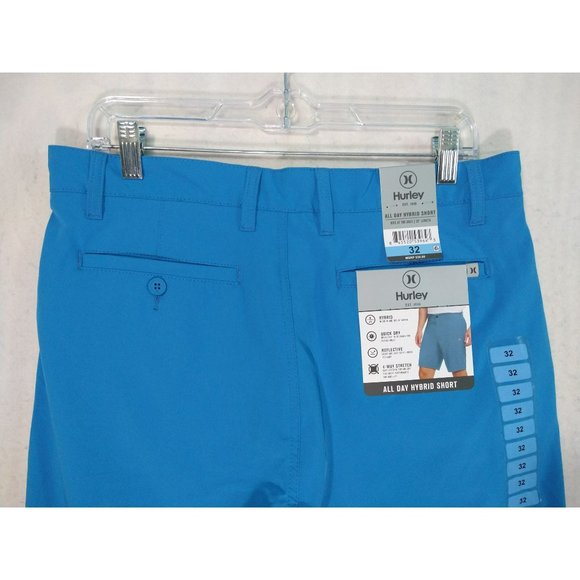Hurley All Day Hybrid Quick Dry 4 Way Stretch Reflective Short Blue Size 32 - Picture 7 of 12